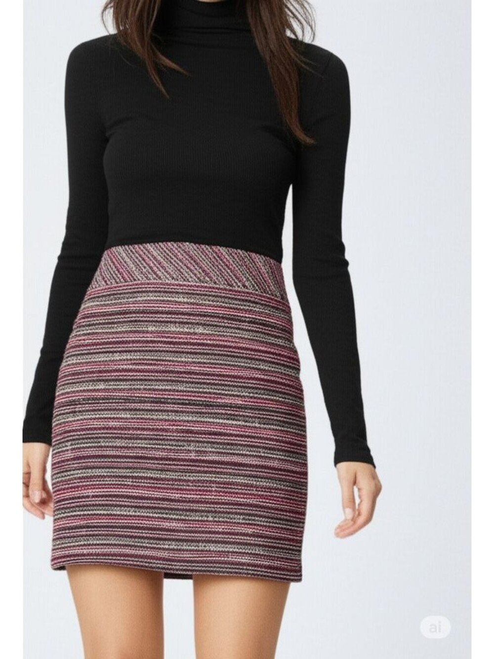 Loft Tweed Mini Skirt Size 6 Multicolor Reddish Tones Wool Blend Fall Winter